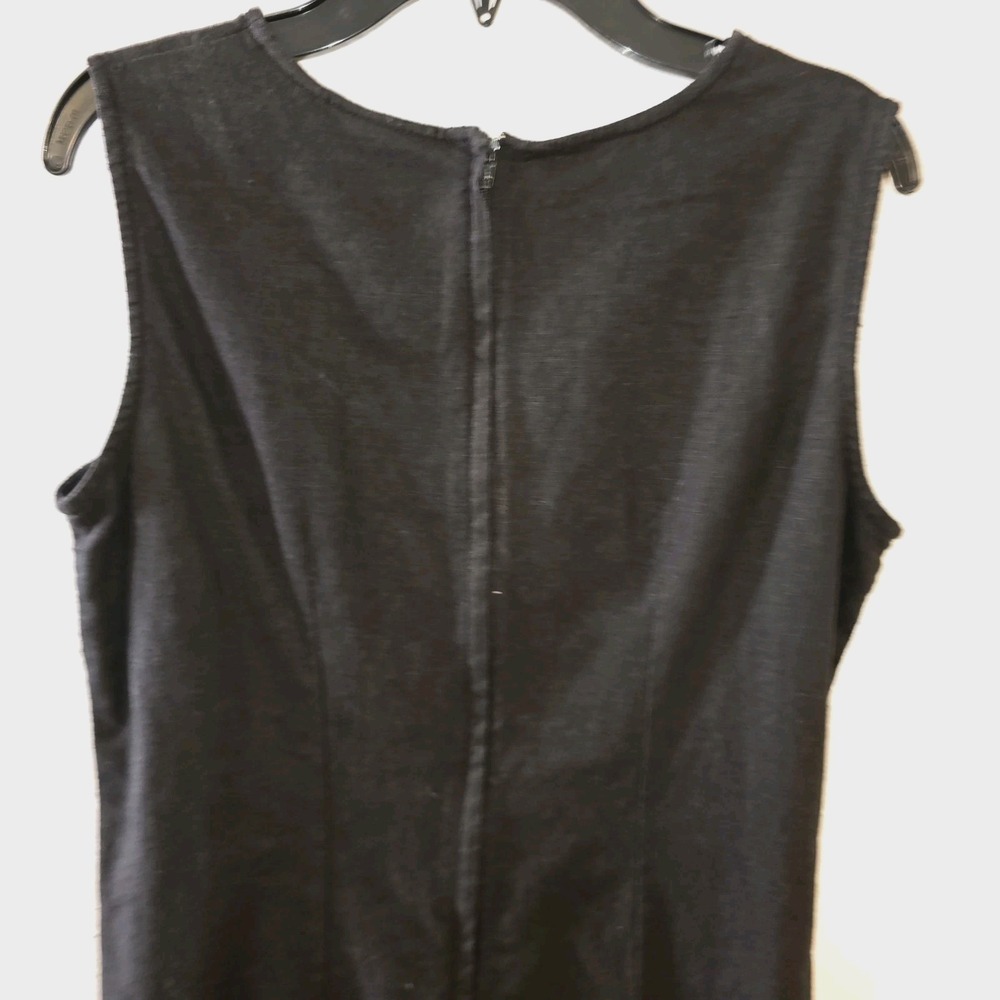 White Stag Linen Blend Black Sleeveless Sundress V Neck Womens Small Size 4/6 - Picture 5 of 9